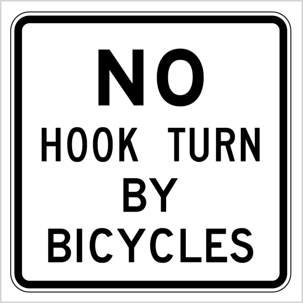 NO HOOK TURN BY BICYCLES