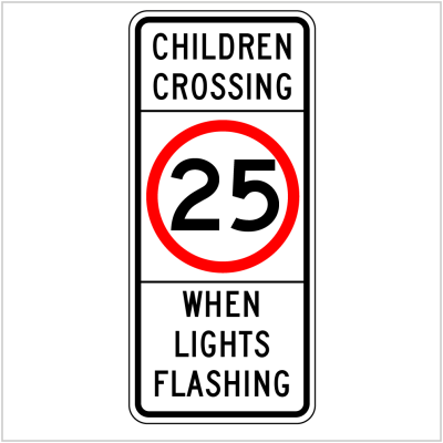 CHILDREN CROSSING WHEN LIGHTS FLASHING