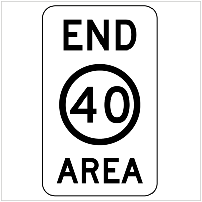 END OF 40 KPH AREA