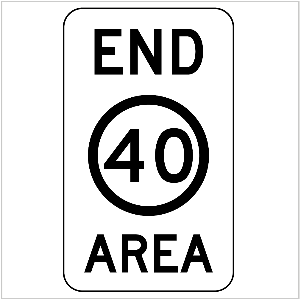 END OF 40 KPH AREA