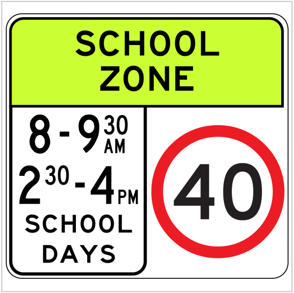 SCHOOL ZONE TIMES VIC ONLY