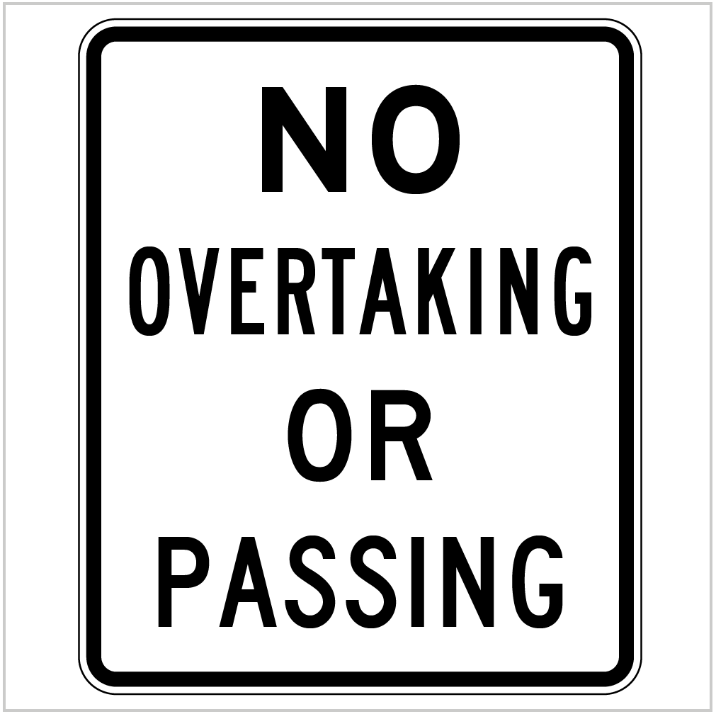 NO OVERTAKING OR PASSING