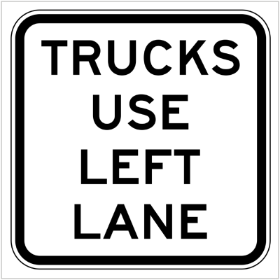 TRUCKS USE LEFT LANE