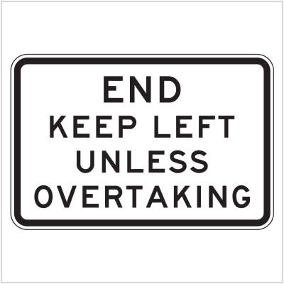 END KEEP LEFT UNLESS OVERTAKING