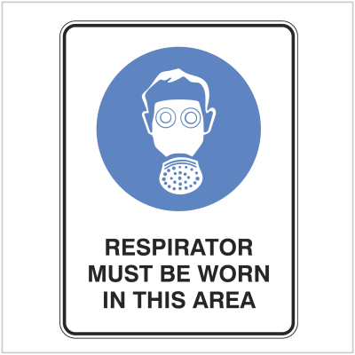 AS422 RESPIRATOR MUST BE WORN IN THIS AREA Mandatory Signs