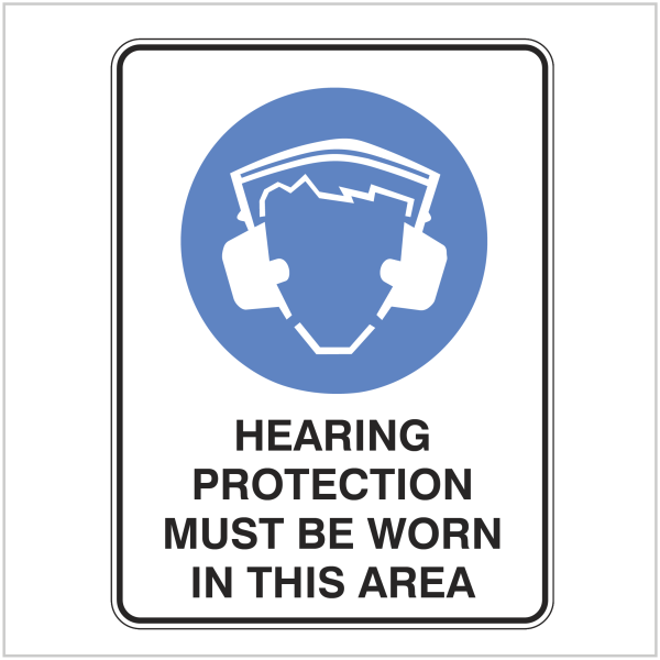 AS425 HEARING PROTECTION MUST BE WORN IN THIS AREA Mandatory Signs