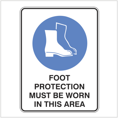 AS427 FOOT PROTECTION MUST BE WORN IN THIS AREA Mandatory Signs