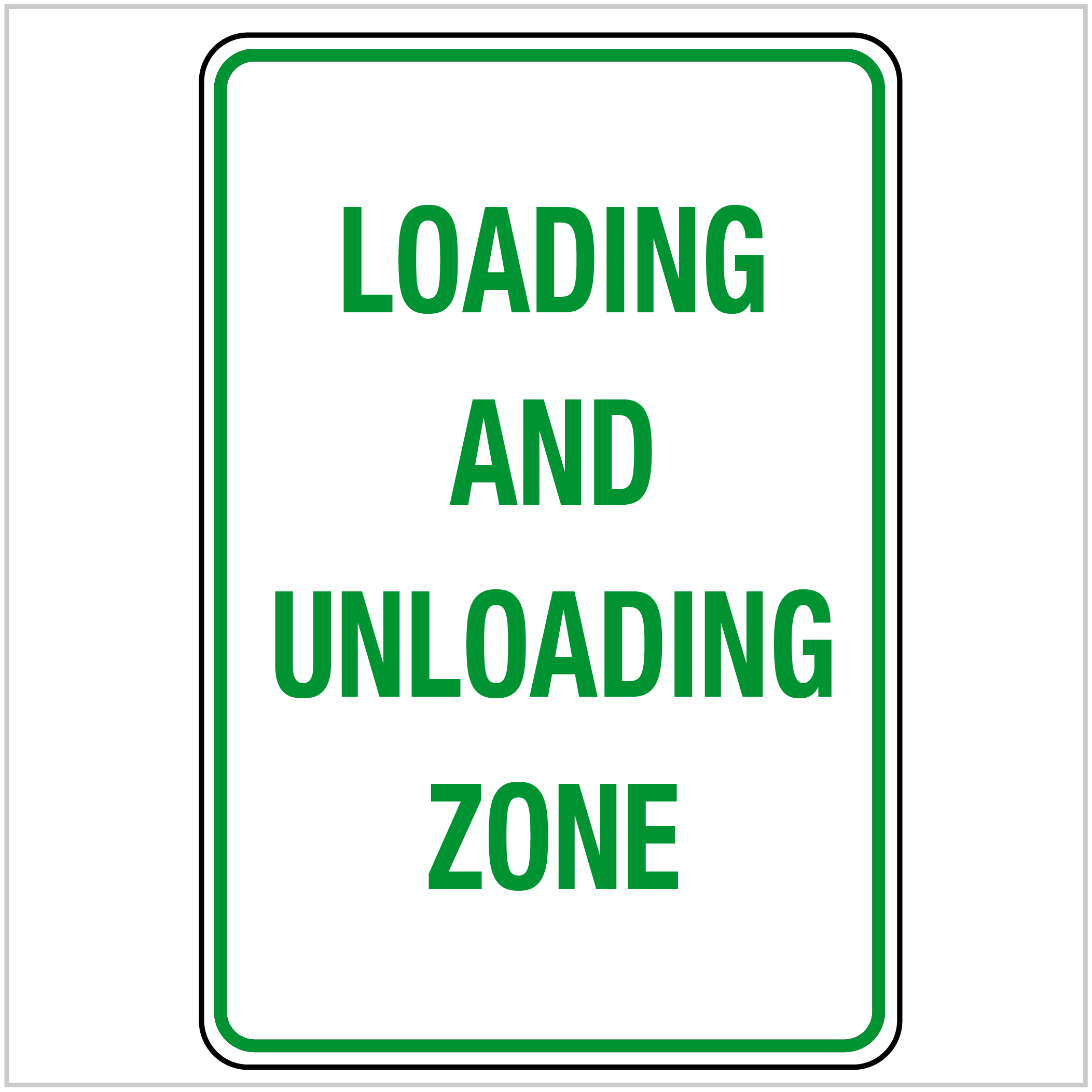 CPK-261 - LOADING AND UNLOADING ZONE car park signs