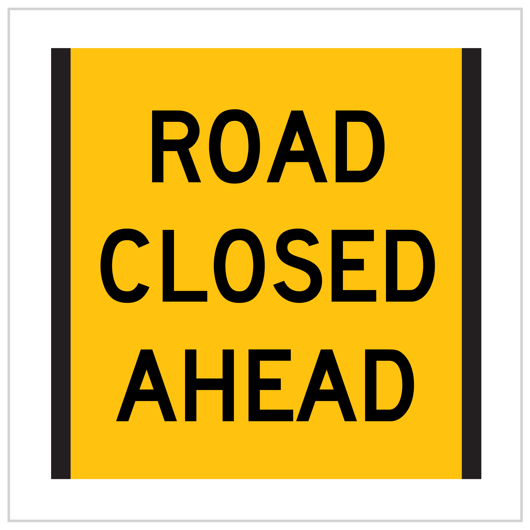 CORFLUTE – ROAD CLOSED AHEAD - CT284-RC-AH