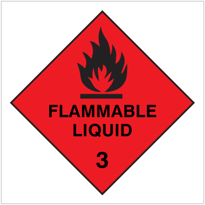 HAZARDOUS GOODS SIGNS FLAMMABLE LIQUID 3