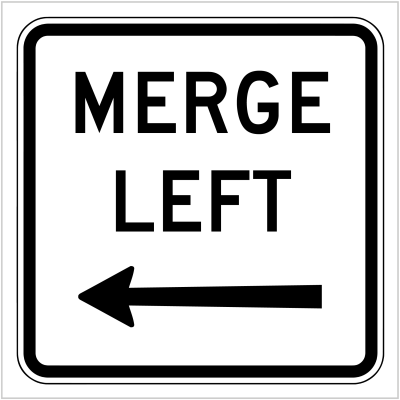 G9-73(L) MERGE RIGHT - GUIDE SIGNS