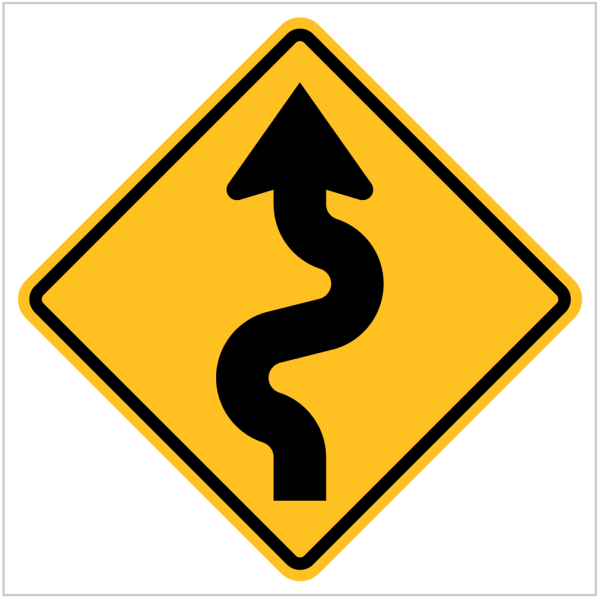 W1-5 WINDING ROAD - WARNING SIGN