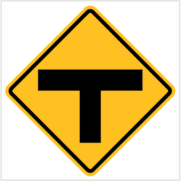 W2-3 – T JUNCTION - WARNING SIGN