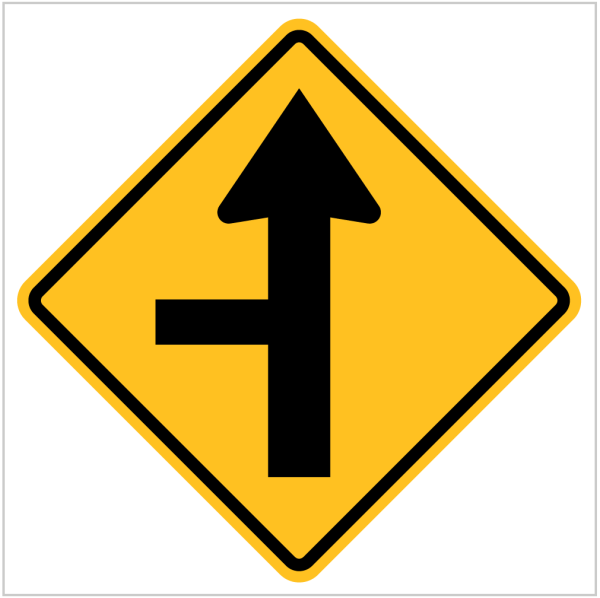 W2-4 – SIDE ROAD JUNCTION - WARNING SIGN