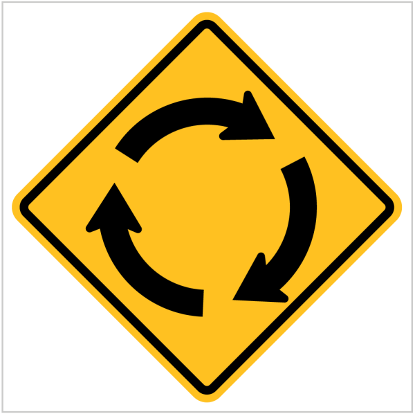 W2-7 – ROUNDABOUT - WARNING SIGN