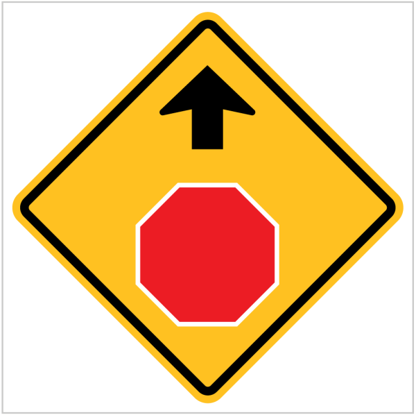 W3-1 – STOP SIGN AHEAD - WARNING SIGN