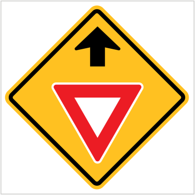 W3-2 – GIVE WAY SIGN AHEAD -WARNING SIGN