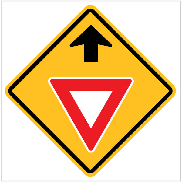 W3-2 – GIVE WAY SIGN AHEAD -WARNING SIGN