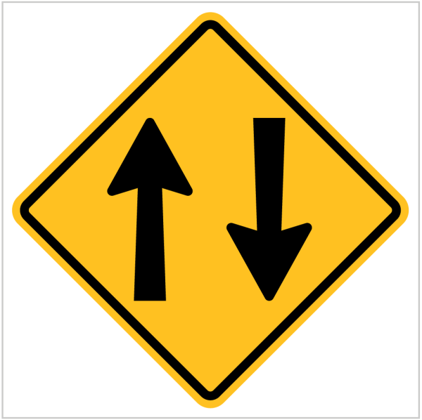 W4-11 – TWO WAY TRAFFIC - WARNING SIGN