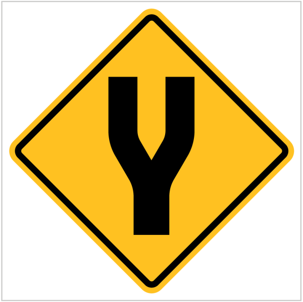 W4-4 – DIVIDED ROAD - WARNING SIGN