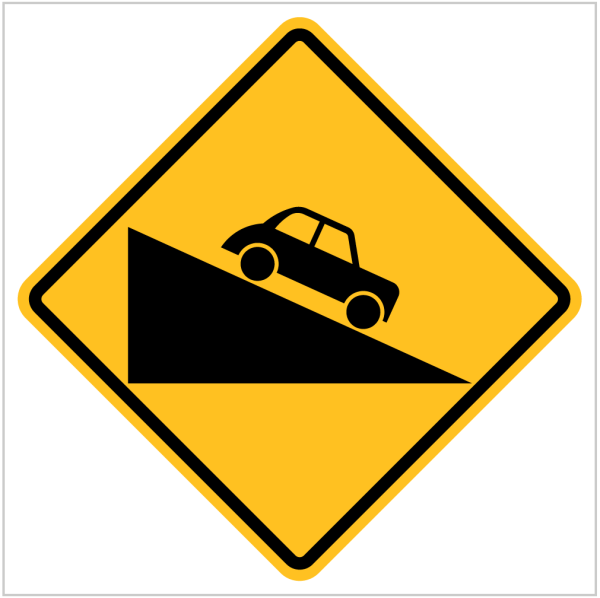 W5-12 – STEEP DESCENT - WARNING SIGNW5-12 – STEEP DESCENT - WARNING SIGN