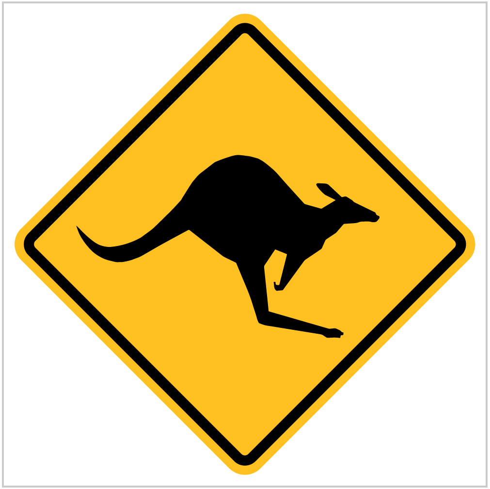 W5-29 – KANGAROOS - WARNING SIGN