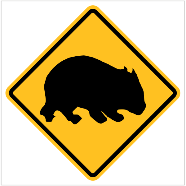 W5-48 – WOMBATS -WARNING SIGN