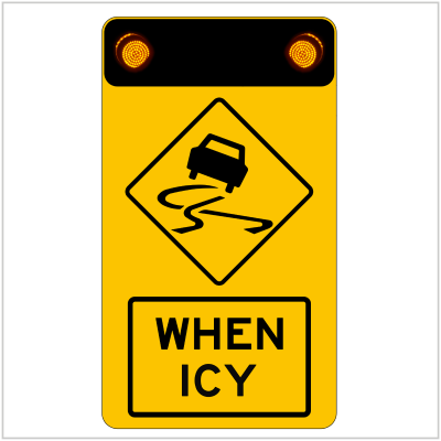 W5-V116 - Ice-warning -ADVANCED WARNING SIGN -AWS