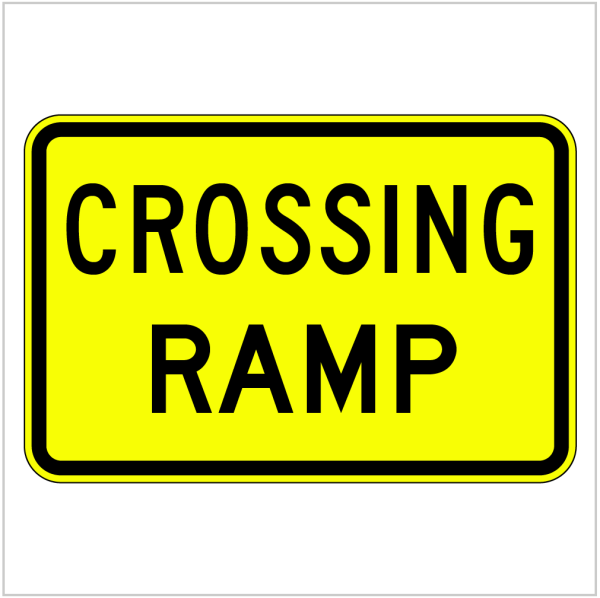 W8-28 – CROSSING RAMP - WARNING SIGN
