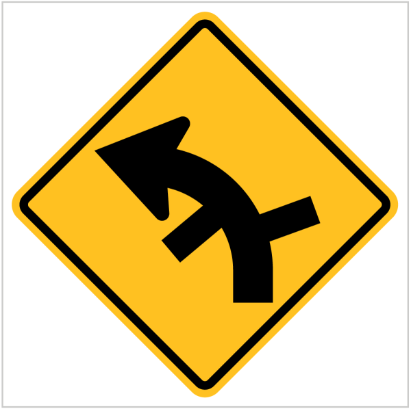 W2-11 – SUCCESSIVE SIDE ROAD JUNCTION - WARNING SIGN