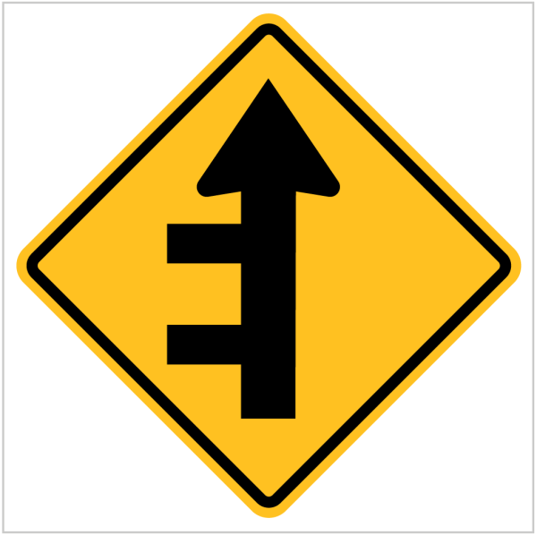 W2-13 – SUCCESSIVE SIDE ROAD -WARNING SIGN