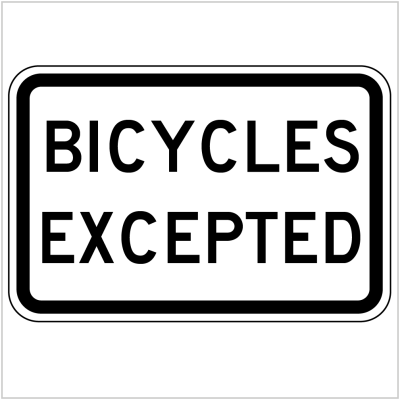 BICYCLES EXCEPTED