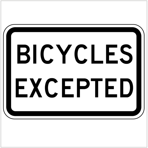 BICYCLES EXCEPTED