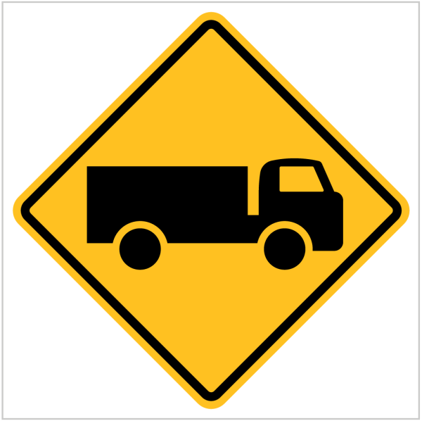 W5-22 – TRUCK CROSSING OR ENTERING - WARNING SIGN