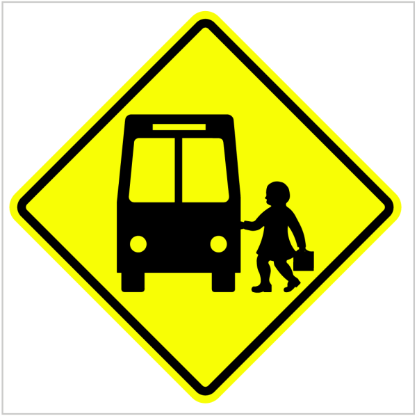 W6-204 - SCHOOL BUS - WARNING SIGN