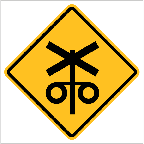 W7-4 – RAILWAY LEVEL CROSSING FLASHING SIGNAL AHEAD -WARNING SIGN