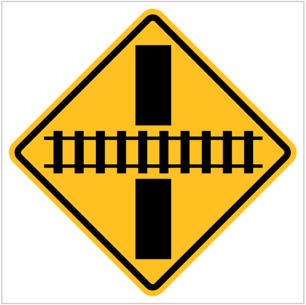 W7-8 – TRAIN CROSSING RIGHT ANGLE - WARNING SIGN