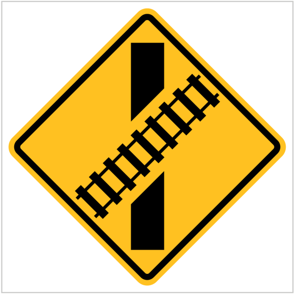 W7-9 – TRAIN CROSSING ANGLE - WARNING SIGN