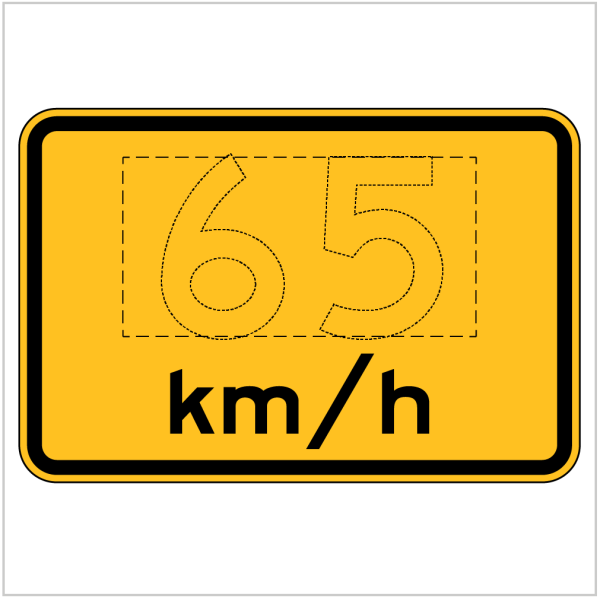 W8-2 – ADVISORY SPEED …km/h -WARNING SIGN
