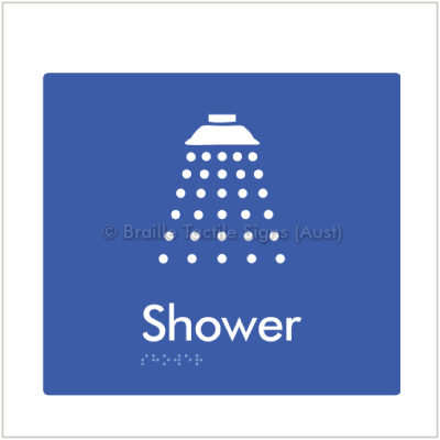 braille tactille - shower - blue