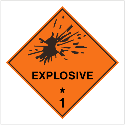 EXPLOSIVE 1* - HAZARDOUS GOODS SIGNS