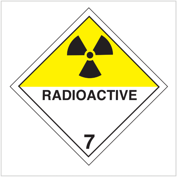 HAZ-7 WA ONLY RADIOACTIVE 7  - HAZARDOUS GOODS SIGNS