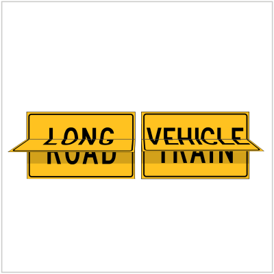 LONG VEHICLE & ROAD TRAIN 2 PIECE HINGED SET