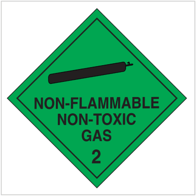 NON-FLAMMABLE NON-TOXIC GAS - HAZARDOUS GOODS SIGNS