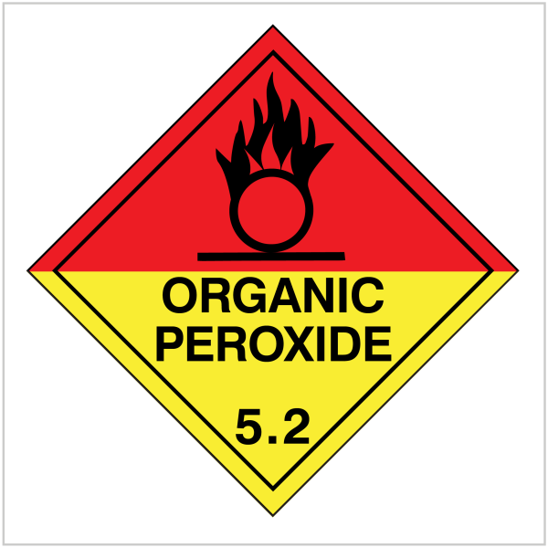 ORGANIC PEROXIDE 5.2 - HAZARDOUS GOODS SIGNS