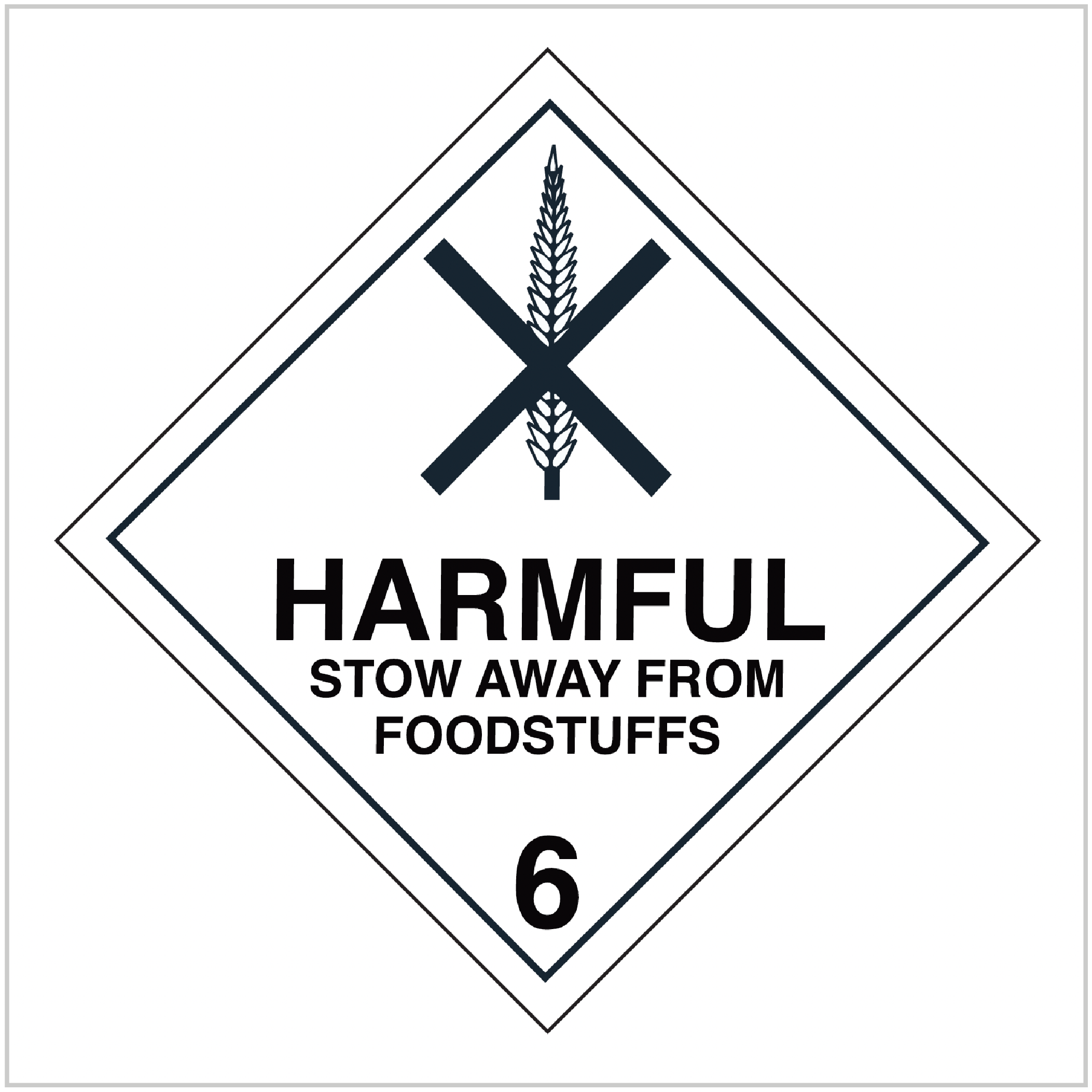 HAZ-6.3 WA ONLY HAZARDOUS GOODS SIGNS- HARMFUL STOW AWAY FROM FOODSTUFFS 6