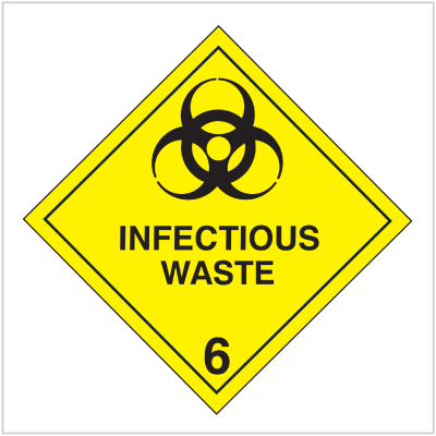 HAZ-6.5 WA ONLY HAZARDOUS GOODS SIGNS - INFECTIOUS WASTE 6