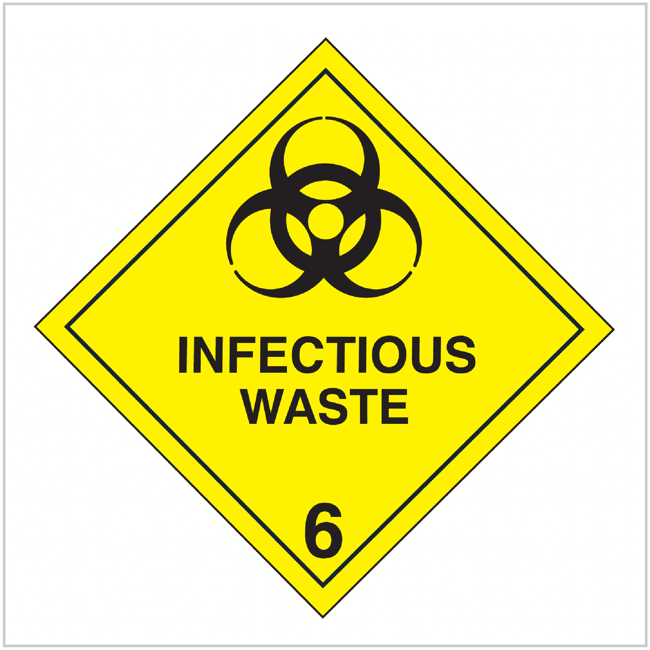 HAZ-6.5 WA ONLY HAZARDOUS GOODS SIGNS - INFECTIOUS WASTE 6