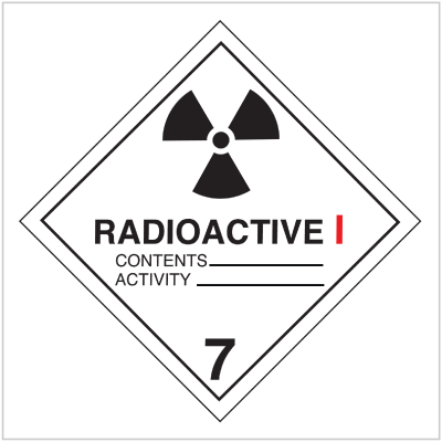 HAZ-7.1 WA ONLY HAZARDOUS GOODS SIGNS - RADIOACTIVE 1 - 7