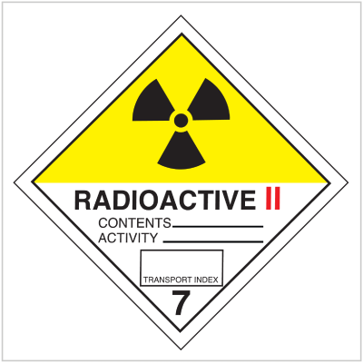 HAZ-7.2 WA ONLY HAZARDOUS GOODS SIGNS - RADIOACTIVE II - 7